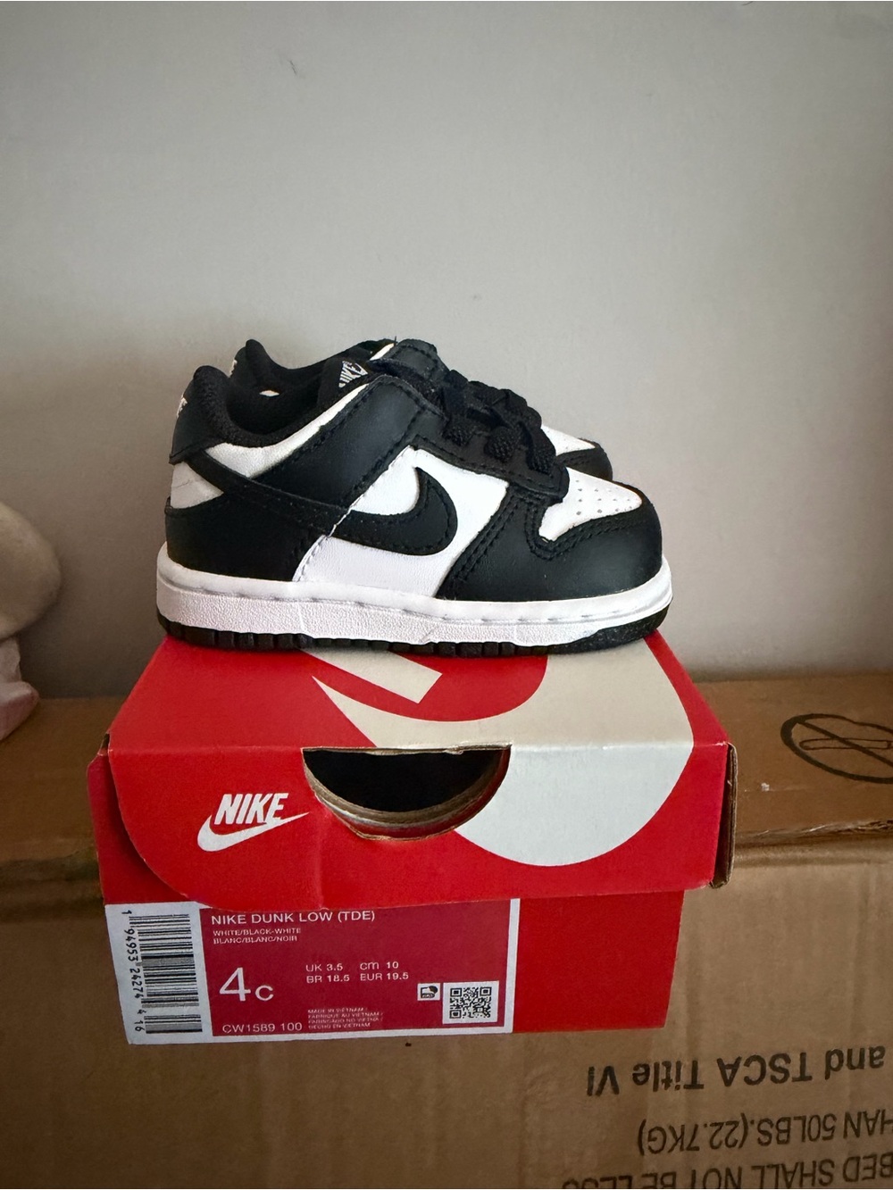 Nike Kids Black and White Dunk Low Sneakers
